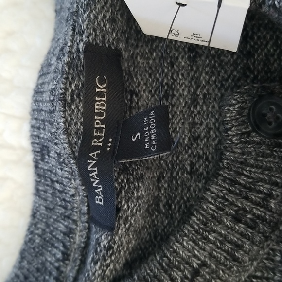 Banana Republic Mens tundra Henley sz S sz XXL gray light sweater - Picture 5 of 8